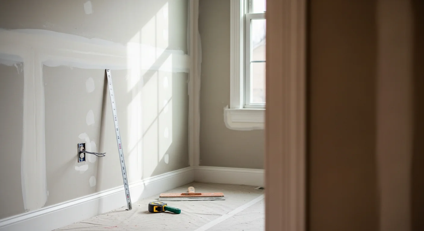 Drywall finishing and taping in a residential interior