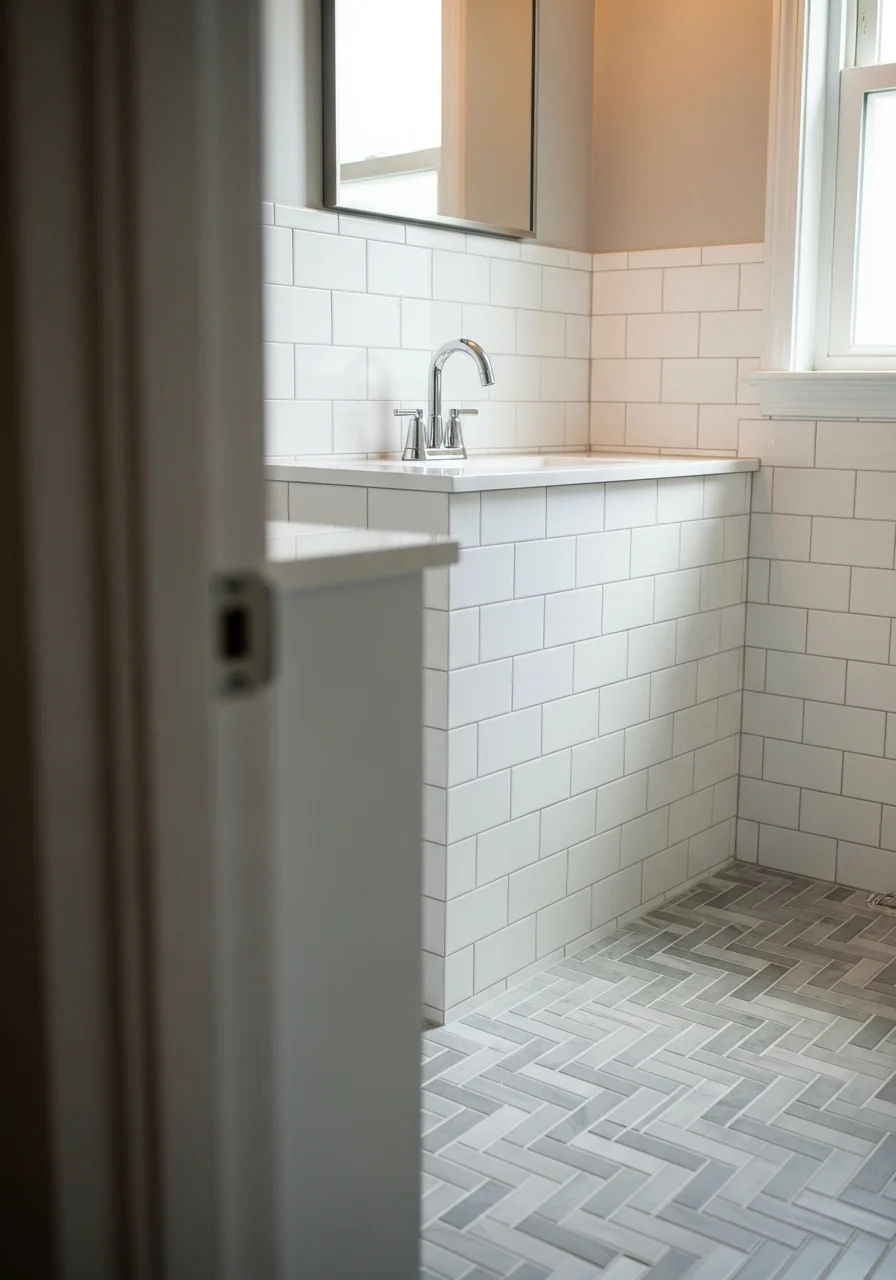 A renovated bathroom in a College Park property showing new fixtures and updated tile flooring.